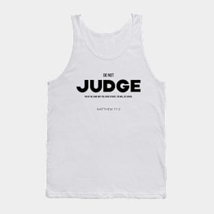 Bible Scripture Matthew 7:1-2 Quote Black Tank Top